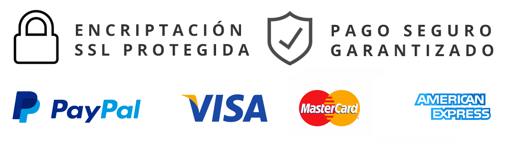 Formas de Pago: Visa, Mastercard, American Express